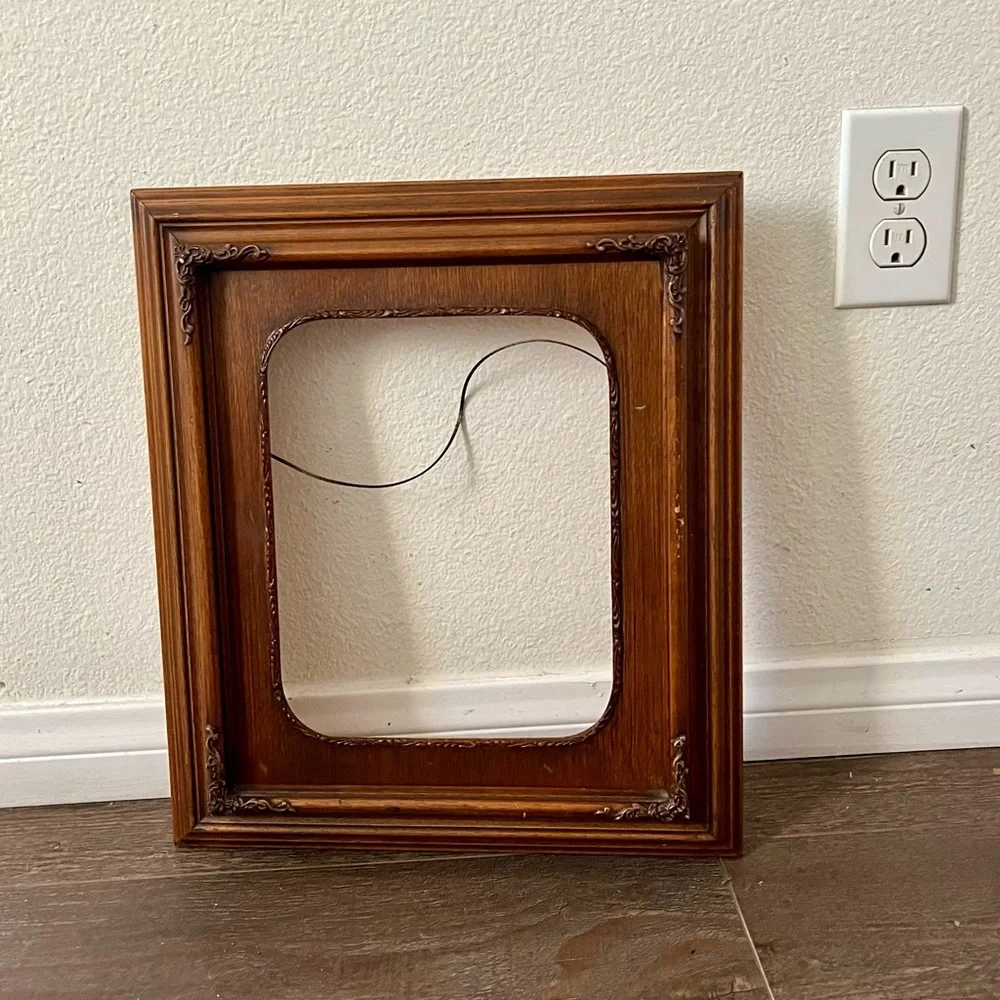 Vintage Ornament Wooden Frame Features Decorative Corner Frame 13/16 Inches